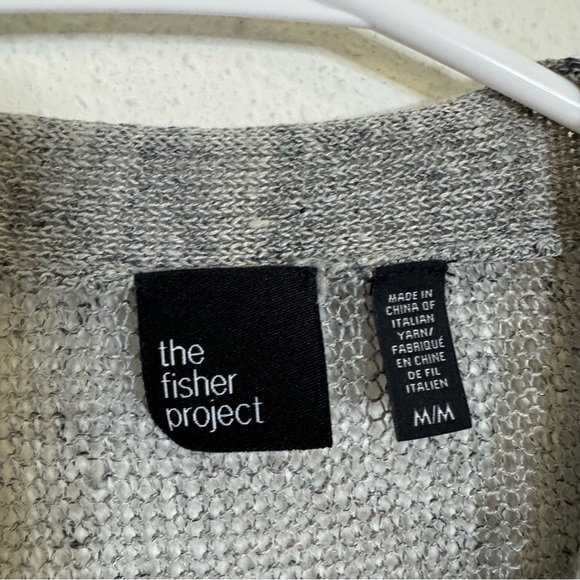 Eileen fisher the fisher project longline knit grey linen blend cardigan - Picture 2 of 5